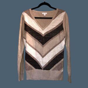 NEW YORK & CO.-. WOMENS LONG SLEEVE V-NECK PULLOVER SWEATER SIZE MEDIUM